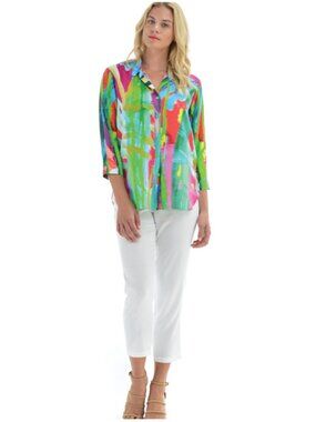 Jam's World Coastal split-neck tunic in Fire Garden Print